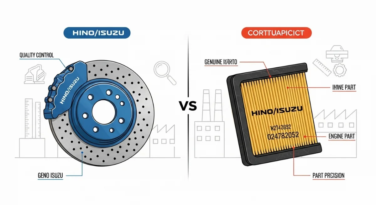 Phụ tùng ISUZU chính hãng có tem hologram và thông tin sản phẩm rõ ràng