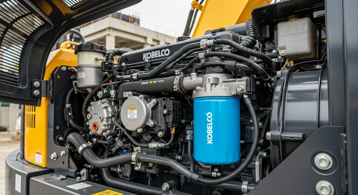 Máy đào Kobelco đang hoạt động hiệu quả với phụ tùng chính hãng đảm bảo chất lượng