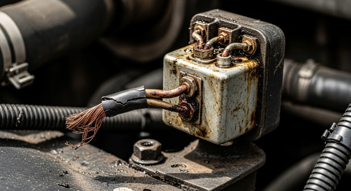 Hình ảnh tổng quan về rơ le tắt máy xe tải chính hãng với các bộ phận