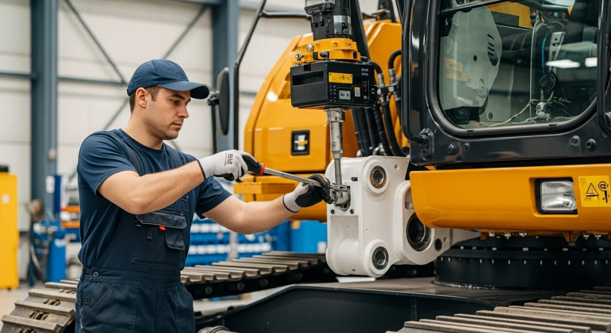 Máy xúc lật hoạt động trên công trường, cần phụ tùng hao mòn chất lượng