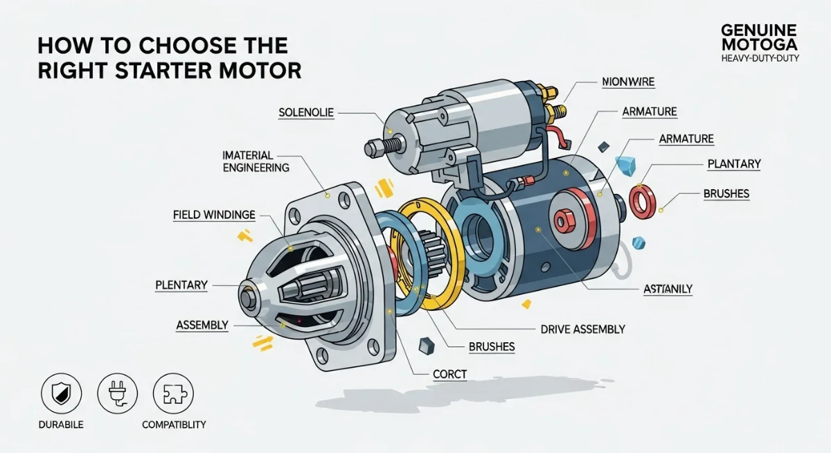 Đa dạng các loại motoga cho xe tải và máy công trình nặng