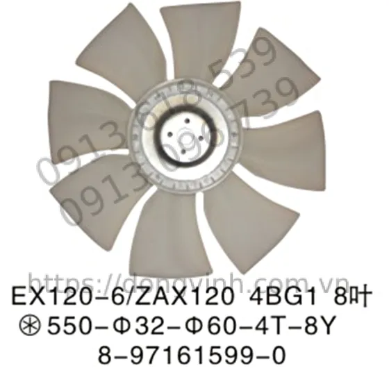 YJ-E0807 Cánh quạt EX120-6 ZX120 4BG1