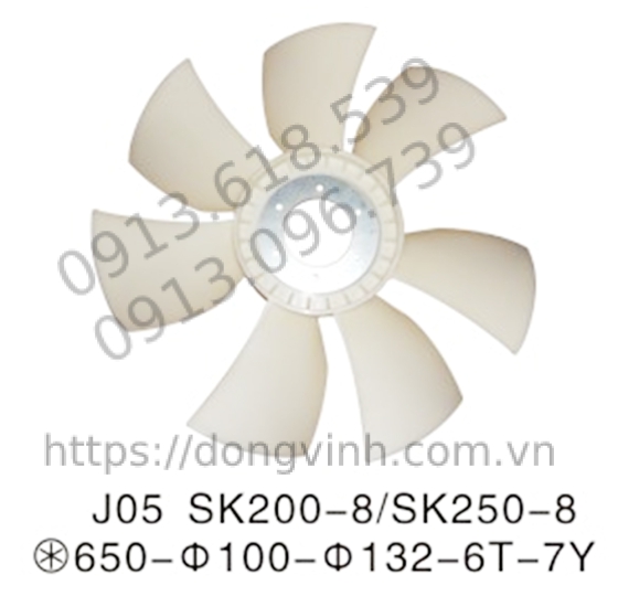 YJ-E0830 Cánh quạt SK200-8 SK250-8 JO5